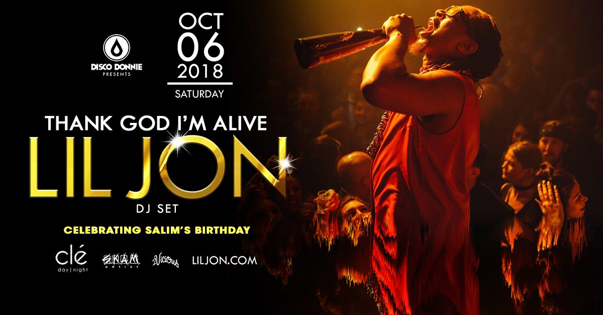 CleHouston's tweet image. The king of crunk @LilJon 👑 joins us Saturday, October 6th at Clé!  Celebrating Salim's birthday 🎂
Tickets on sale NOW at: bit.ly/LilJonCle