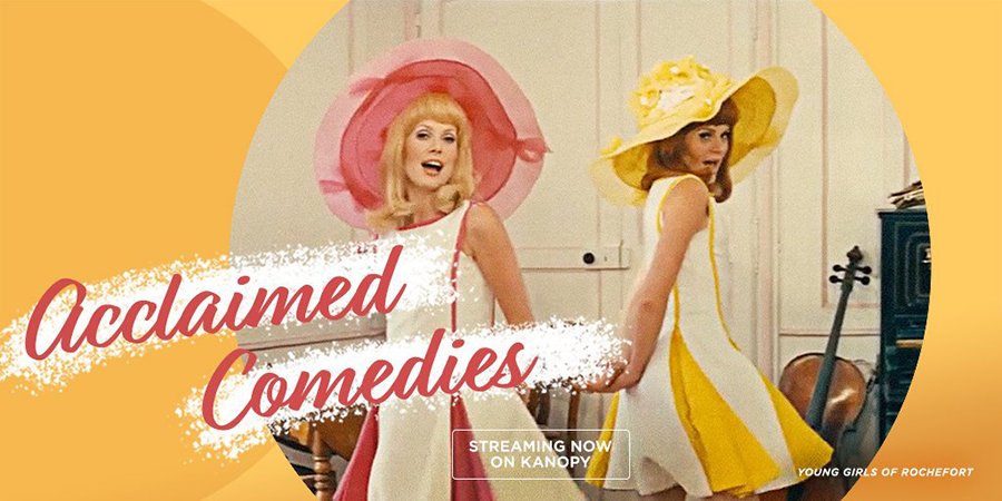 a banner with the text Acclaimed Comedies