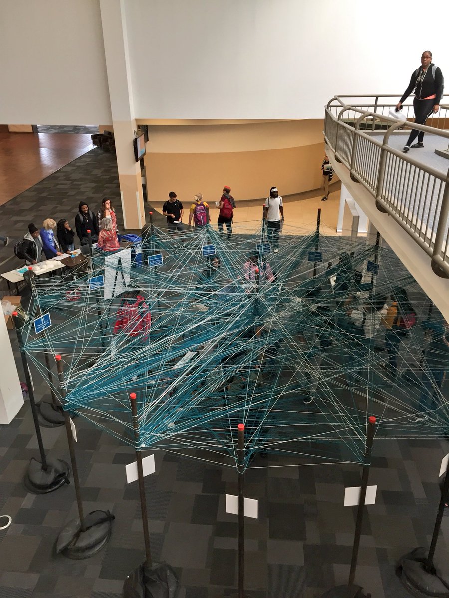 TriCedu's tweet photo. Students participate in a #unitypole activity at #triceast that reveals how we are all connected to one another, despite our differences. #tricedu https://t.co/ICVu6AAAMU