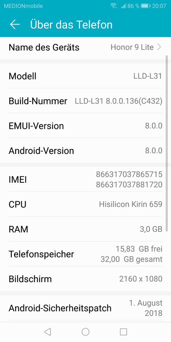 WirklichGesund's tweet image. .@HonorGermany 💪 😉
#Honor9Lite im Mai für 139€ gekauft.
Bekommt ca. alle 2 Monate #SecurityPatches !!!
Das bekommen einige Android OEMs nicht Mal bei ihren Flagships hin.
Wenn ich zwischen OS und Security Updates wählen müsste, würde ich mich für letzteres entscheiden. #Thx