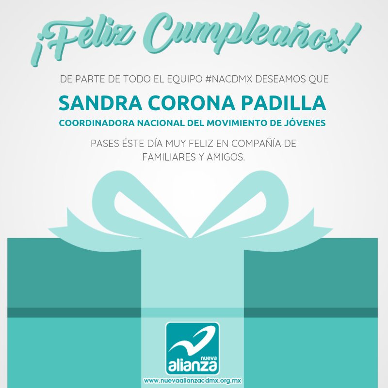 Deseamos que sea un gran día para nuestra coordinadora <a href="/Sandra_Corona/">Sandra Corona</a> , lleno de abrazos y alegría 🤗. ¡Feliz cumpleaños 🎂!