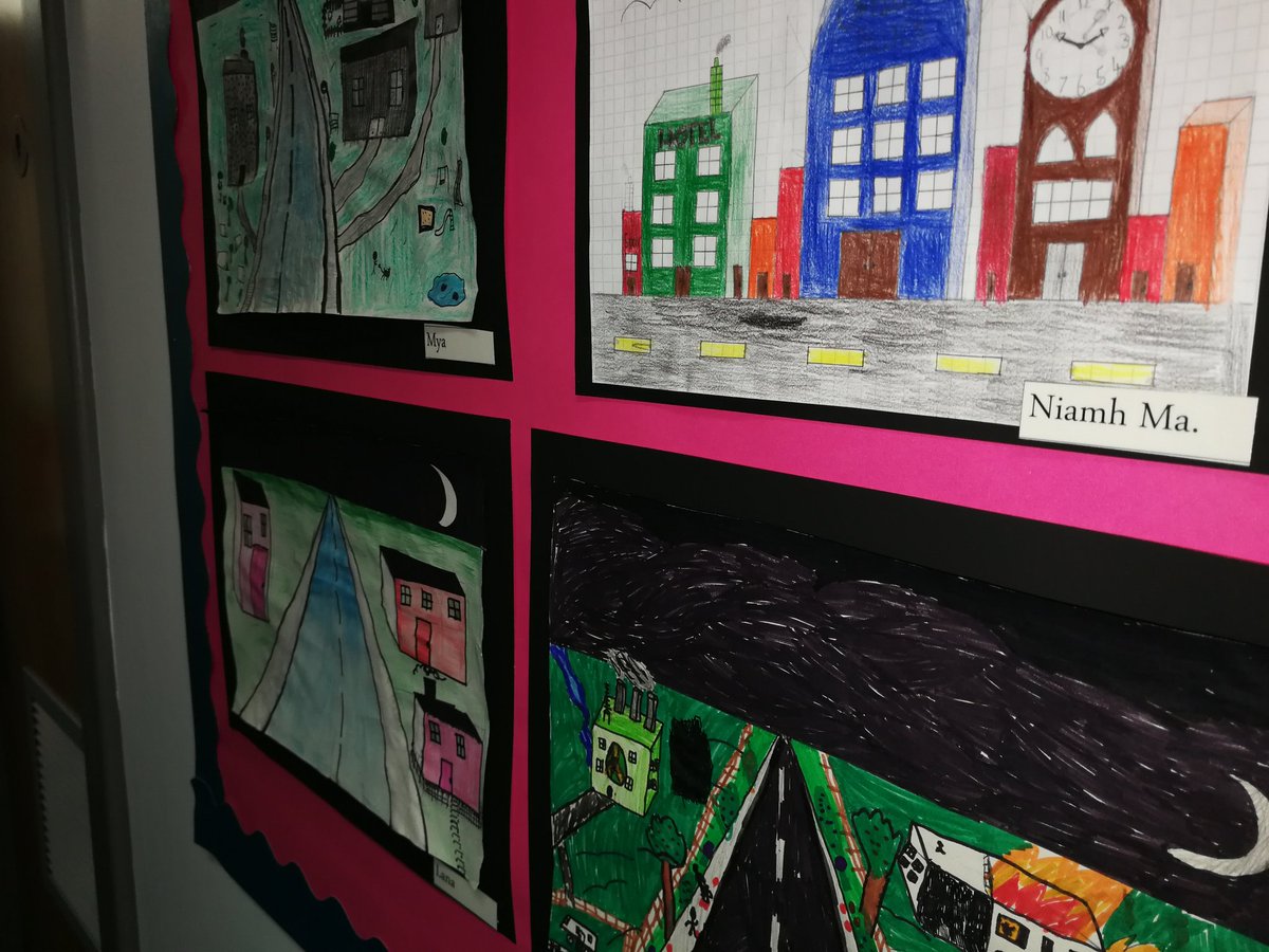 InchturePrimary's tweet image. Some of P6s fantastic 3D building and cityscape drawing as part of their V&amp;amp;A topic. #artanddesign #expressivearts #secondlevel #3d #VADundee