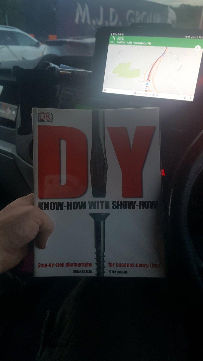 Mikeys_Workshop's tweet photo. Traffic put a hold on everything. oh well, time to increase the knowledge with a good book..
#DIY #Reading 
click below for a link to "DIY Know-How with Show-How"
https://t.co/l81jIQSixL https://t.co/4evoKcHFy4
