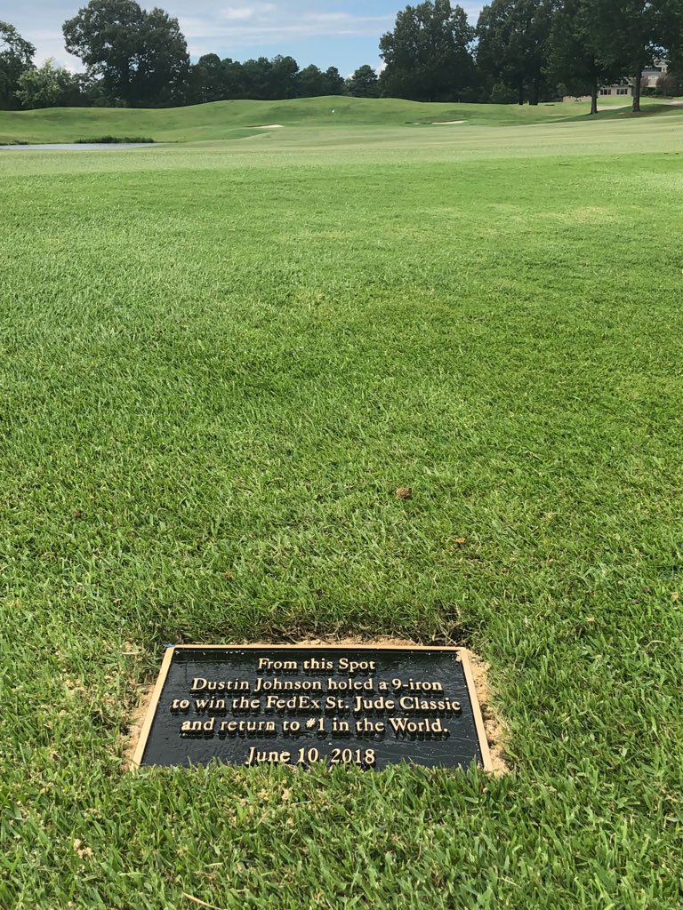 Who will forget Dustin Johnson holing it out for eagle on his 72nd hole to clinch this year’s FESJC?? To remember the spot and the shot, <a href="/tpcsouthwind/">TPC Southwind</a> recently installing this marker on the famed Par-4 18th.