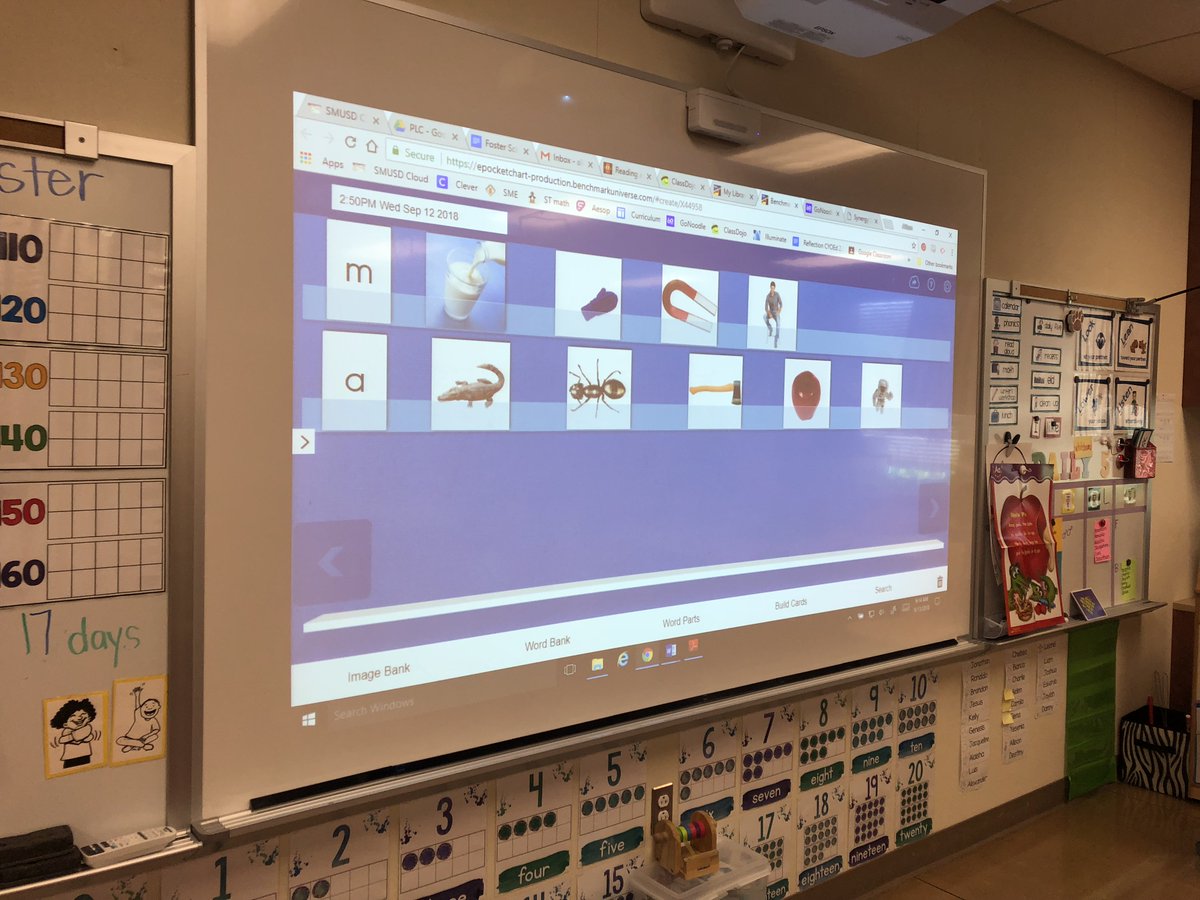 allisonbfoster's tweet photo. Using @BenchmarkEdu 's e-pocket chart with my Kinders to sort pictures by initial sound.  They love anything that incorporates our new interactive whiteboard! #SMETigerWay https://t.co/KkHzXW9DyN
