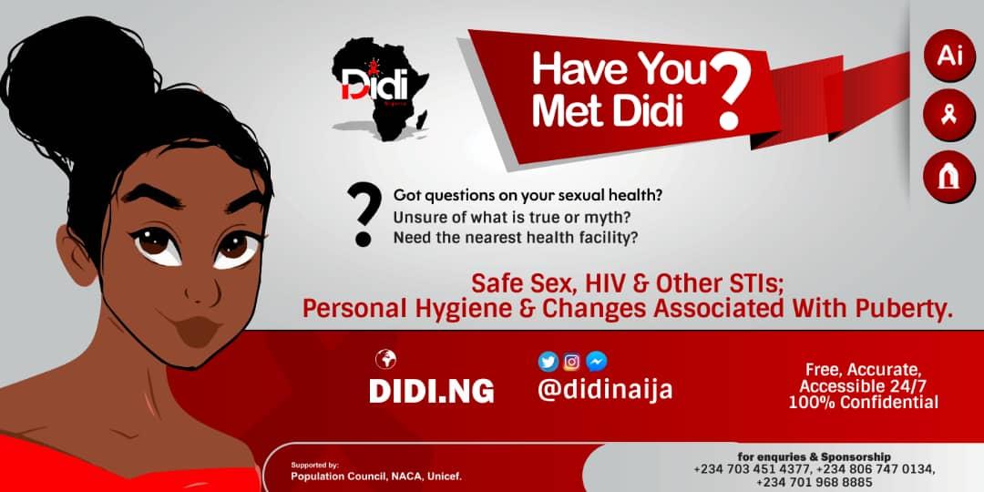 DigitalFav_our's tweet photo. Have you met Didi? 

If you have not , then you need to,

 Do you want to know about safe #sex, HIV and other personal hygiene that can help you stay #healthy  

Then you need to meet Didi @DidiNaija 

#Didinaija
#medicxgist https://t.co/vNvGChcbKm
