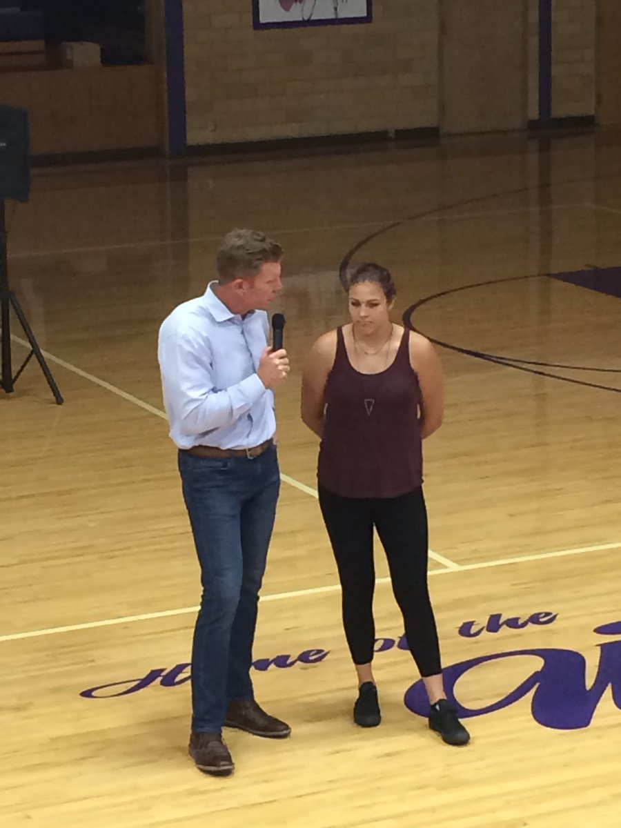 Bry representing the seniors! Go Wildcats! #goodhueschool