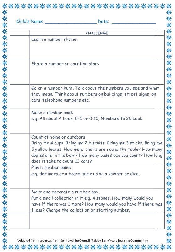 Great start to our Magical Maths  Challenges ... Supporting children and families to enjoy maths ... this weeks focus is on number.  <a href="/MathsScot/">Making Maths Count</a> #MathsWeekScot #familyengagement