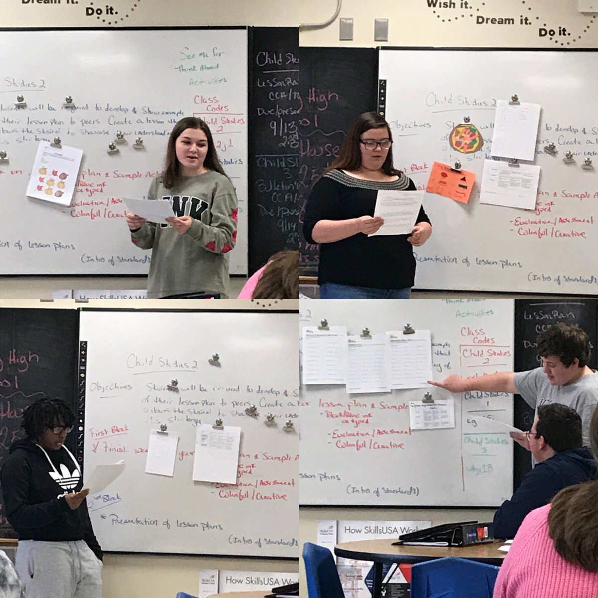 Lynnswain98's tweet photo. Mrs. Swain Child studies level 2 lesson plan presentations! #lessonplandevelopment #presentions #careerandtecheducation #oakerpride @coventrycareer @CoventryOakers https://t.co/j44ualg1QT
