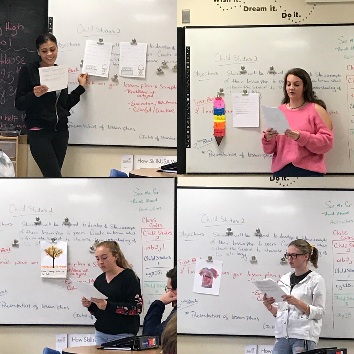 Lynnswain98's tweet photo. Mrs. Swain Child studies level 2 lesson plan presentations! #lessonplandevelopment #presentions #careerandtecheducation #oakerpride @coventrycareer @CoventryOakers https://t.co/j44ualg1QT