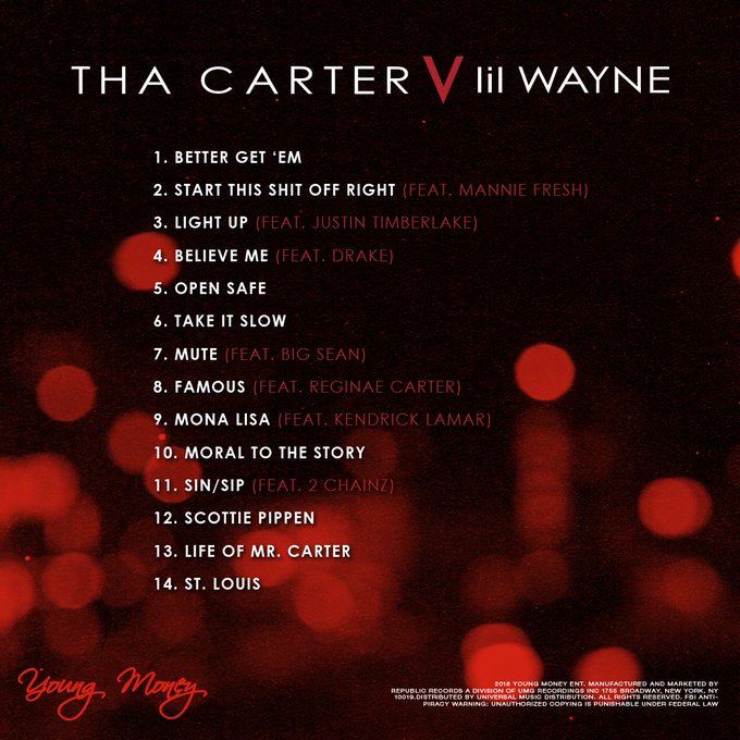 culturespotlyt's tweet image. THA CARTER V IS LOCKED AND LOADED 😋💯

21 September 2018 we can't WAIT!! 
#BlackMarketNews