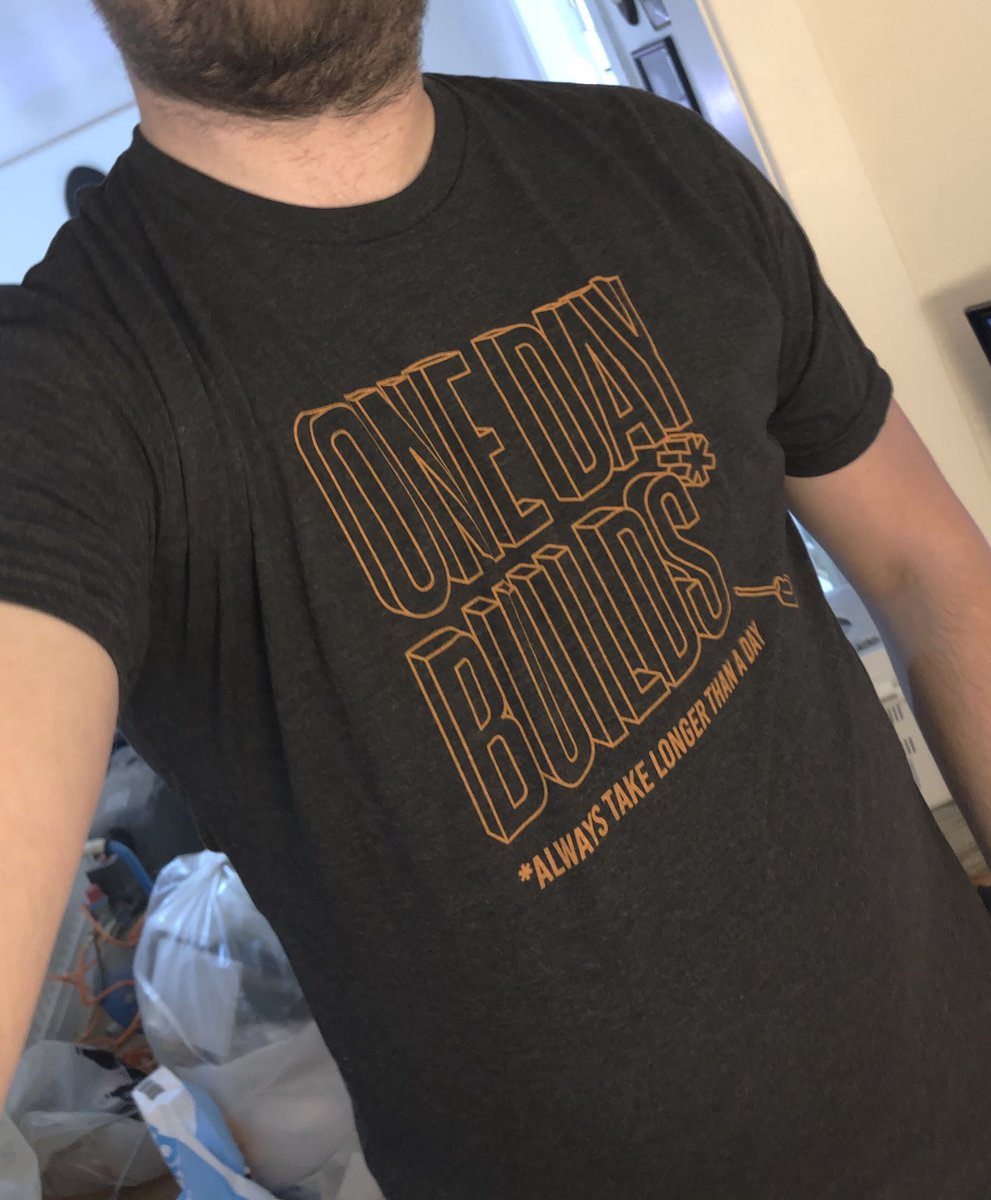 Finally got my #onedaybuild t-shirt. And this time I got more than one 😉 thanks @testedcom, @donttrythis and @cottonbureau. The builds will be better now 👍