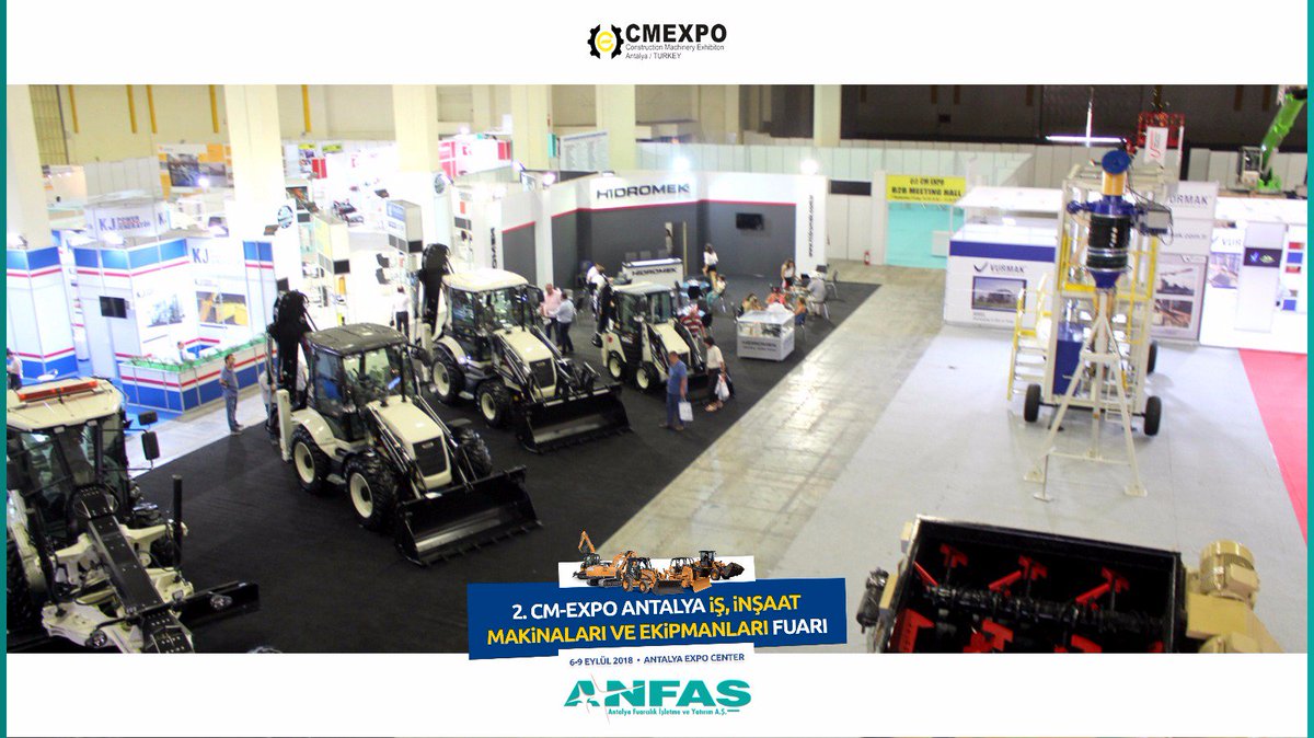 ANFASFUARCILIK's tweet photo. CM EXPO - Antalya İş ,İnşaat  Makinaları ve Ekipmanları Fuarı, ikinci kez ANFAŞ ev sahipliğinde kapılarını açtı. https://t.co/xc98XZxPU4