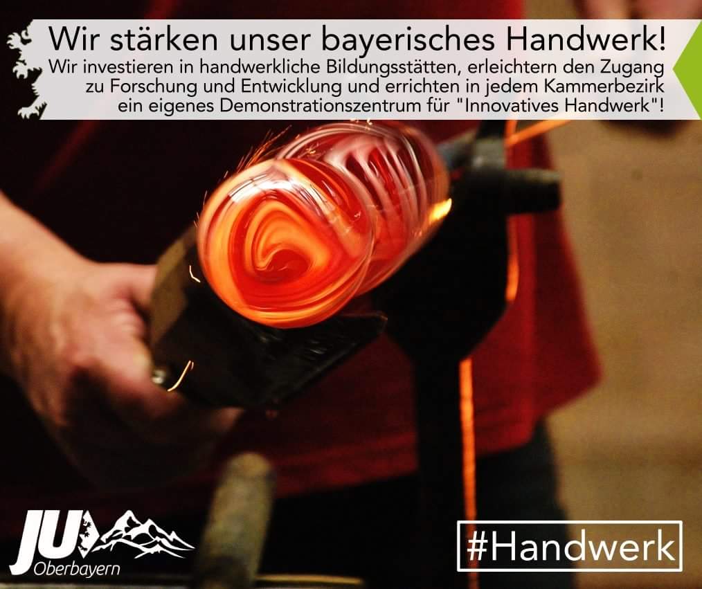 ju_oberbayern's tweet photo. Wir stärken unser bayr. Handwerk!
Wir investieren in unsere handwerklichen Bildungsstätten, fördern den Zugang zu Forschung und Entwicklung und errichten mit den Kammerbezirken ein eigenes Demonstrationszentrum für innovatives Handwerk!
#CSU #juobb #Handwerk #DasBestefürBayern https://t.co/SjlTxNhhwI