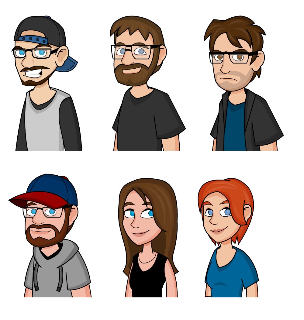 Joseph Blanchette (Not active. Check Pinned Post!) (@joseph_lfrog) on Twitter photo Here are the 6 caricatures I did of <a href="/thecinemasnob/">Brad Jones</a> and his friends for his Midnight Screening thumbnails. Each person also has a happy and angry expression.
I don't draw real people often, so it was a bit of a challenge! Here are the 6 caricatures I did of <a href="/thecinemasnob/">Brad Jones</a> and his friends for his Midnight Screening thumbnails. Each person also has a happy and angry expression.
I don't draw real people often, so it was a bit of a challenge!