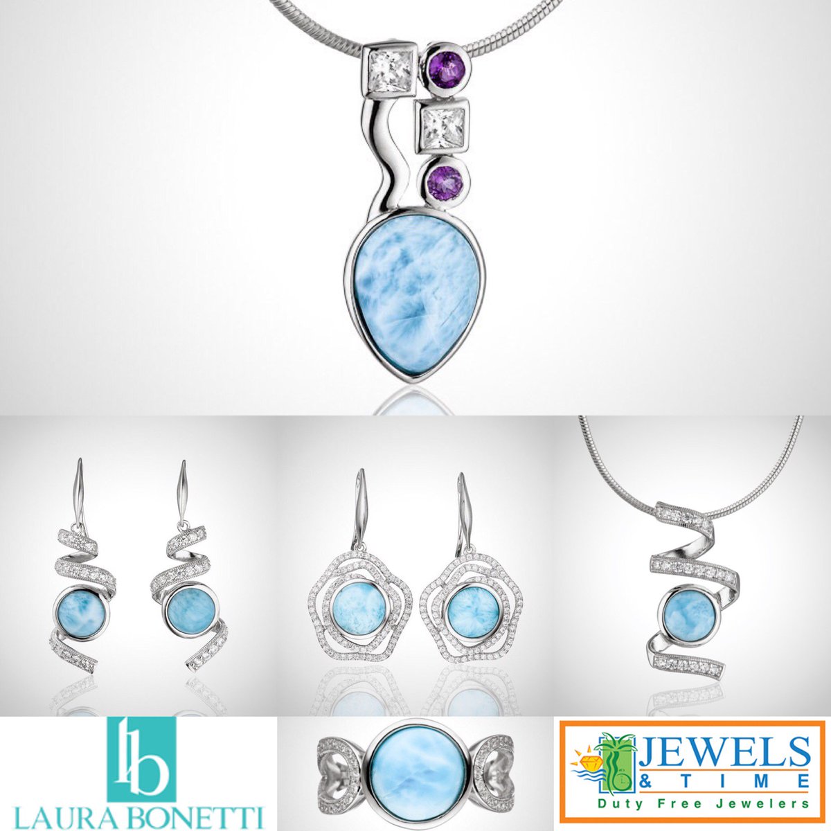 Laura Bonetti offers one of a kind LARIMAR jewelry. Larimar is known as the Caribbean stone and is a rare blue variety of the silicate mineral pectolite.
#larimar #caribbean #gemstone #jewelry #jamaica #jewelsandtime