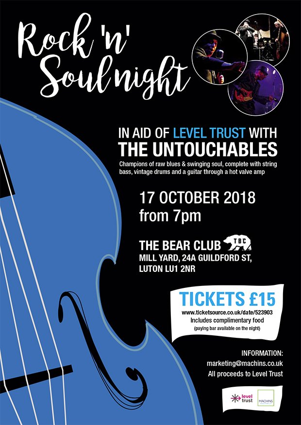 Who's up for a cracking night of blues &amp; soul at <a href="/the_bear_club/">The Bear Club</a> on Weds 17th Oct? Tickets are on sale now - buy yours at ticketsource.co.uk/whats-on/luton… Thank you to the lovely team at <a href="/MachinsLaw/">Machins Solicitors</a> for throwing such a brilliant fundraising party for us!