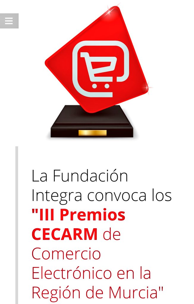 javiergomez_eu's tweet photo. 🔴 Abierto el plazo para participar en #premiosCECARM 📢📢
¿Tienes un ecommerce en la Región de Murcia?
Dispones hasta el 12/9 para inscribir tu tienda online y optar a uno de los premios 🏆🏆🏆🏆 !!!
Más info e inscripciones en
➡️
https://t.co/Y3MJ5U9NQ0 https://t.co/efdMv80A0u