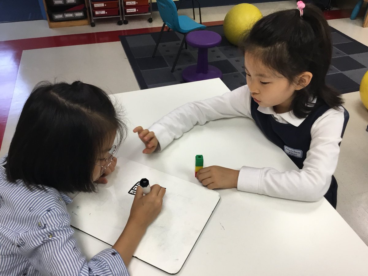 MsSpecksClass's tweet photo. How many different towers can you build using only three different coloured cubes? What about four different coloured cubes? #WIM #openendedtasks #recordyourthinking #mathisfun https://t.co/MYOf3G1Go9