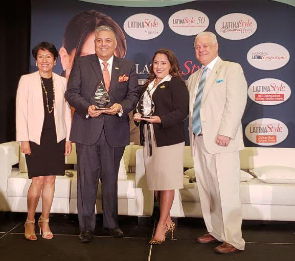 LATINAStyleMag's tweet photo. Congratulations to the 2018 Veteran ERG Company of the Year: @ATT and @HiltonHotels @HiltonNewsroom. Receiving the award: Johanna Martinez, Military & Diversity Talent Attraction Manager, @ATT and Jon Muñoz, VP of global diversity and inclusion @HiltonHotels . #NLS2018 #NLSHonors https://t.co/bmJSHSIcSp