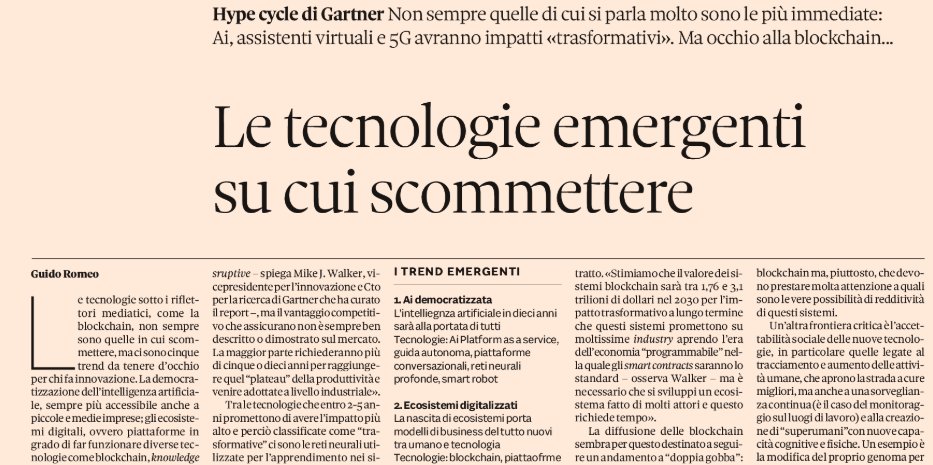DonatoIacovone's tweet image. Reti neurali per apprendimento nei sistemi #AI #assistentivirtuali #5G tra le tecnologie emergenti che entro 2-5 anni promettono l’impatto più significativo, senza dimenticare la #blockchain il cui valore si stima tra 1,76 e 3,1 trilioni di dollari nel 2030 #digitaltransformation