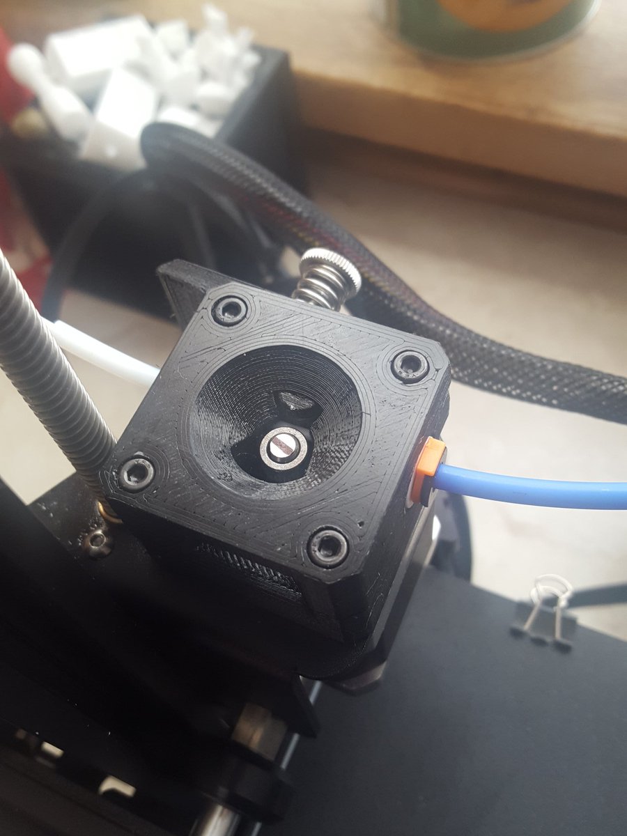 So my bondtech esque extruder is working after a few tweaks to the filament path...