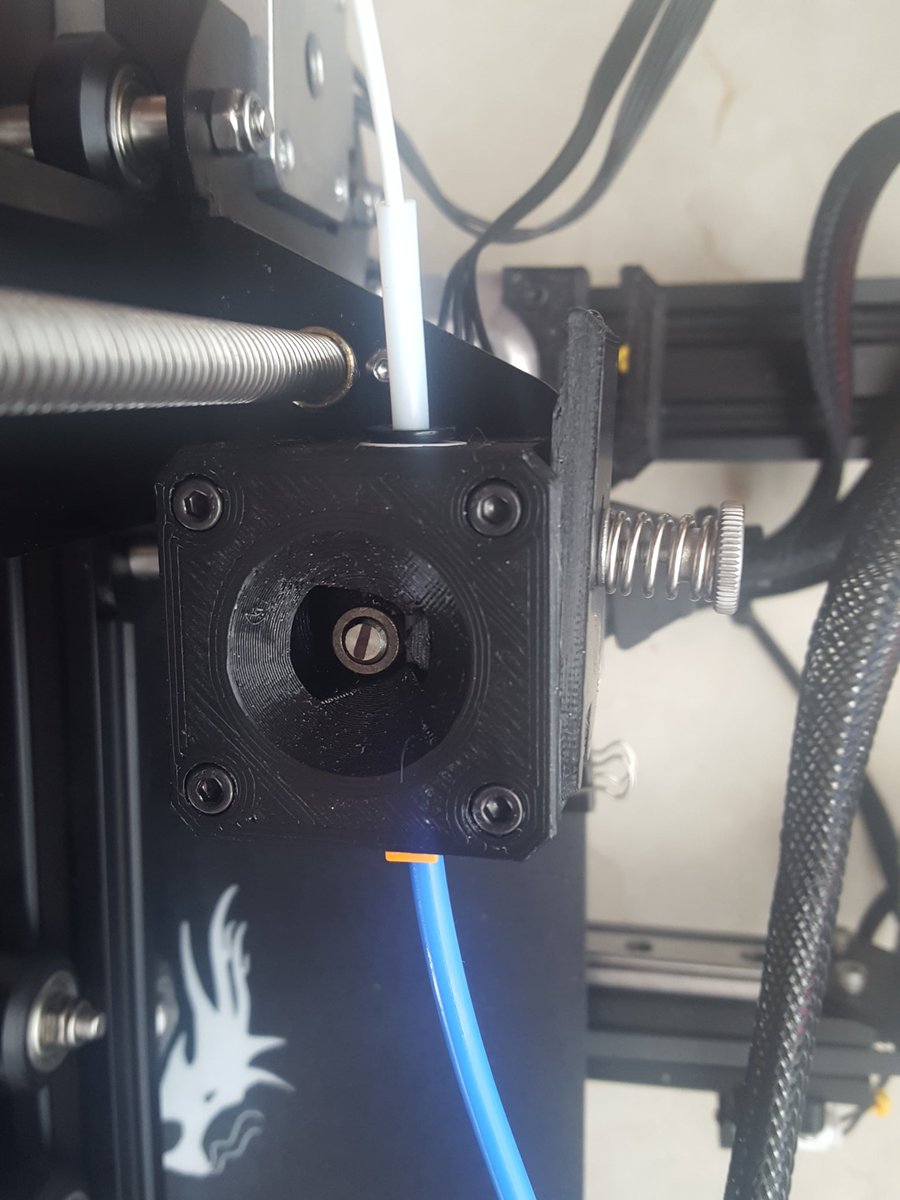 So my bondtech esque extruder is working after a few tweaks to the filament path...