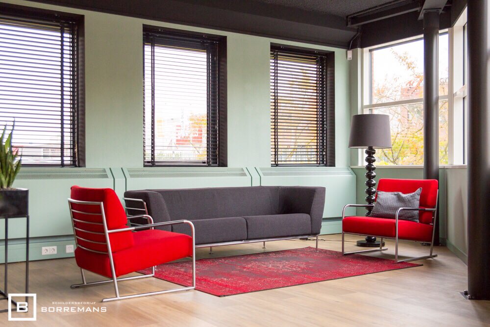 In opdracht van van Wijnen heeft #Schildersbedrijf #Borremans het #binnenschilderwerk, #behang en afwerking in het kantoor aan de Calandstraat te #Dordrecht verzorgd. #vanWijnen #schilderwerk