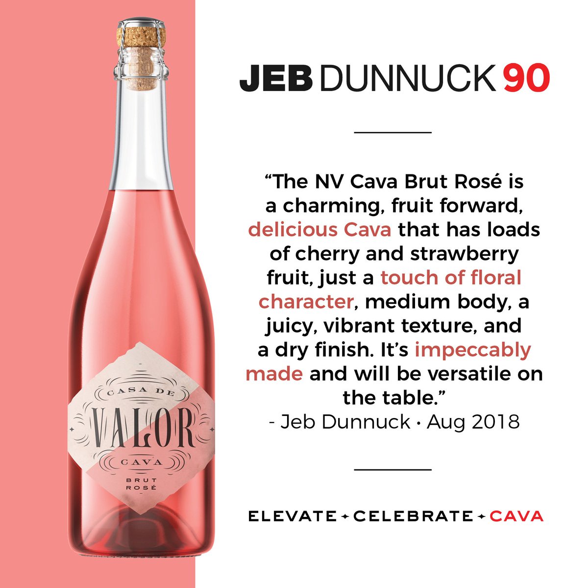 CasadeValor's tweet image. Exciting press keeps rolling in...this time from @jebdunnuck ! What a great review - 90 points - AWESOME! #elevatecelebratecava
.
.
.
#tourdevalor #90points #jebdunnuck #sparklingwineofspain #pressrelease #cheers #cava #penedes #spain #brutrose