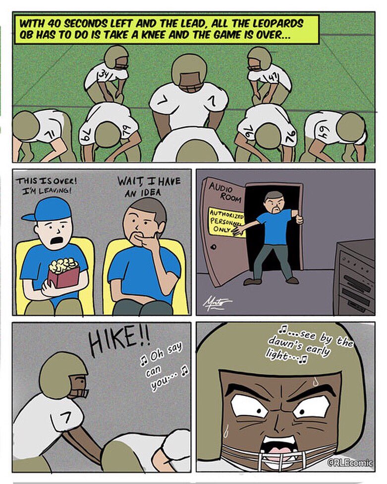 rlecomic's tweet photo. Weak in the knees. #nfl #nflmemes #nationalanthem #kneel #kneeling #colinkaepernick #nike #standforsomething #webcomics #webcomic #roastedlikeever https://t.co/uxxMKbJuDP