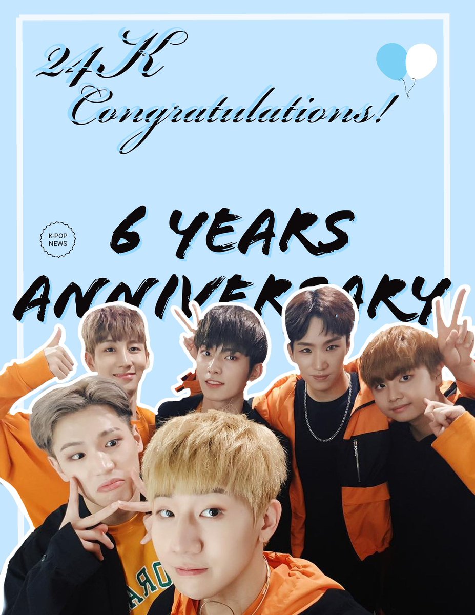 kpopnews2_'s tweet photo. INFO • 24K está comemorando 6 ano de debut. 💕🎉🎉🎉

Parabéns aos reis e que tenham cada vez mais sucesso!

#6YearsWith24K 
#6GoldenYears https://t.co/TinM8L8ued