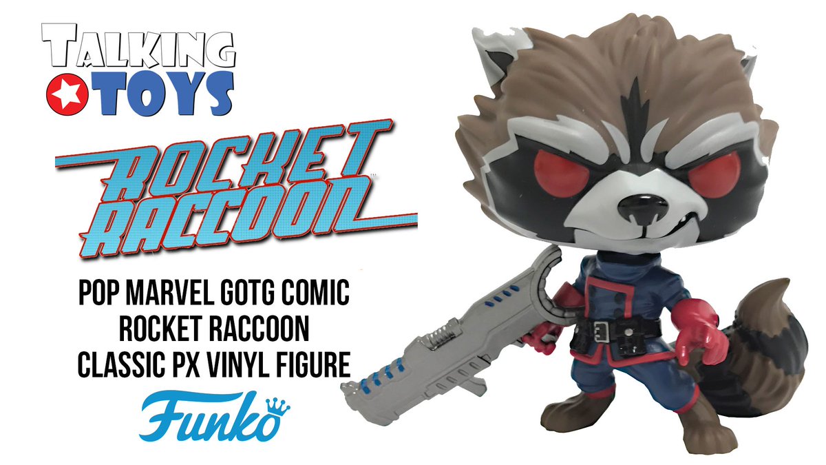 Based on his appearance in the Guardians of the Galaxy series, this POP! figure features Rocket with his signature blaster. Standing 3 3/4" tall, the classic Guardian sports Funko's fan-favorite stylized design. Don't miss out on this PREVIEWS Exclusive!  buff.ly/2NFZlBG