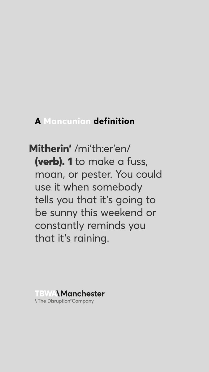 Tbwa Mcr Have You Seen The Manc Dictionary We Created For Our Disruptagram Takeover Head To Our Instagram For More Definitions T Co B1cvsbwvyz T Co 6ume1gvmo1