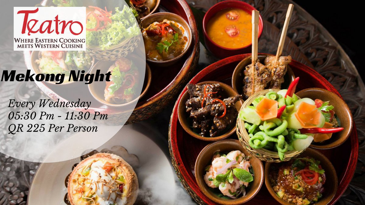 2 for 1 Mekong Night at Teatro - <a href="/CCRotanaDoha/">CityCentreRotana</a> with ur #QICAdvantageClub membership
qicadvantageclub.com/deal/details/1…
Time and date: Every Wednesday 05:30 pm - 11:30 pm #Qatar #Doha #DohaFoodies #2for1 #Wednesday