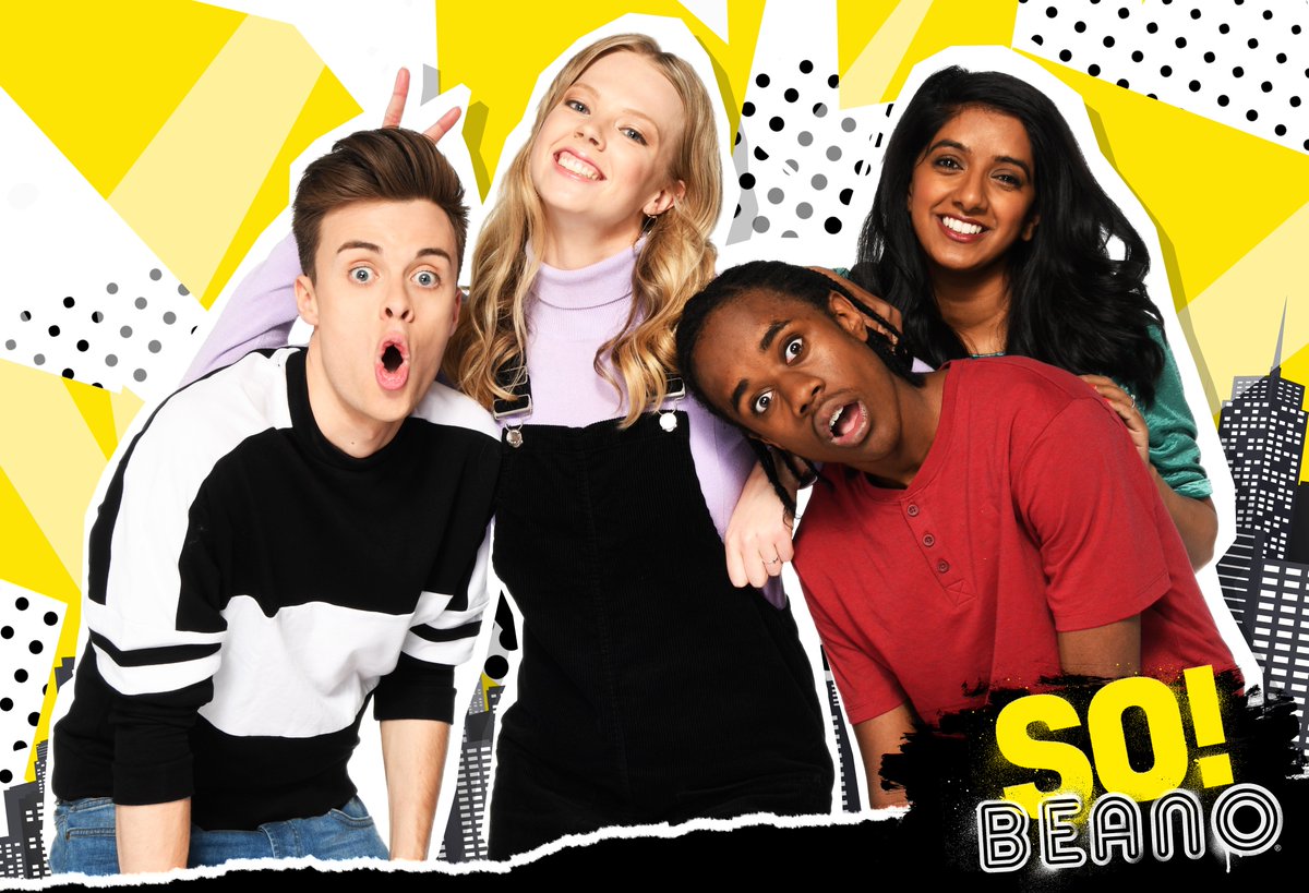BeanoOfficial's tweet photo. We’ve joined forces with @SkyKidsOfficial to create a new TV show SO Beano! hosted by YouTuber @JoeTasker, comedy actress @nimisha_odedra, https://t.co/lI7XGsxUge's @OfficialEShaw and Joseph Robinson. 🖤❤️

More info this way 👉 https://t.co/iWB2zKHD72 https://t.co/xQ8Ax9GDJm