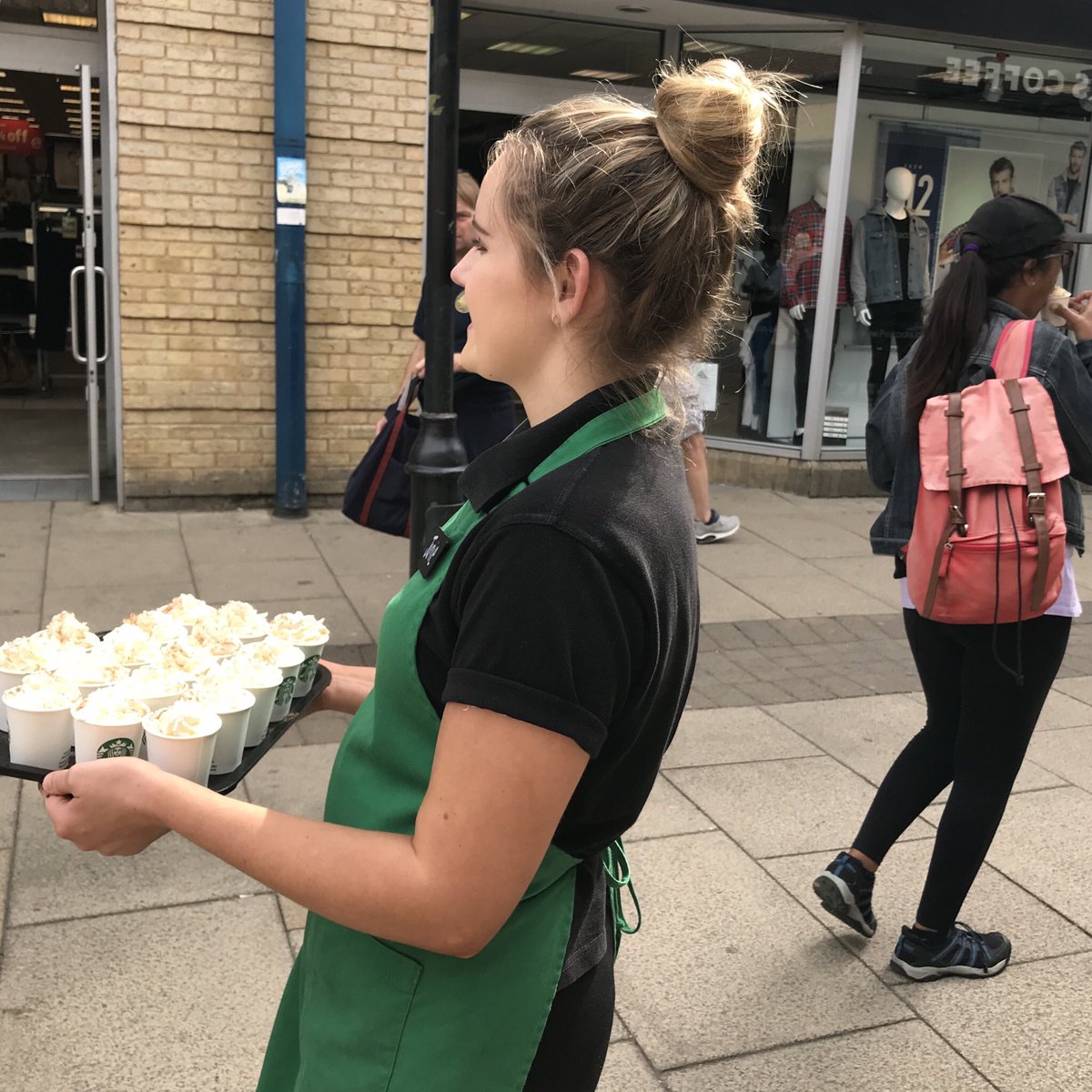 It’s Finally Pumpkin Spice Season!🍁🎃🍂 Our store is out and about sampling #PSL out in Ely today.