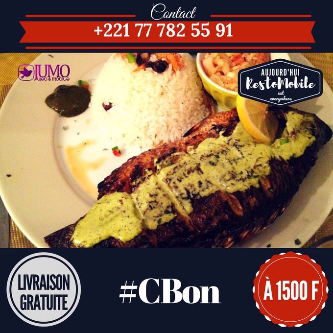 RestoMobile221's tweet photo. Legui pause jott! Alors loo wakh ci Plaatou sa bureau à 1500F les 10 premiers clients dougn fey la livraison. Wootel gaaw au 777825591!
---
Bientôt la pause déjeuner. Ce plat est à 1500F livré gratuitement aux 10 premiers appels.
#Gorée #Kaaris #Alloco #Booba #Mafé #Kebetu #Dakar https://t.co/oMsSMqzk19