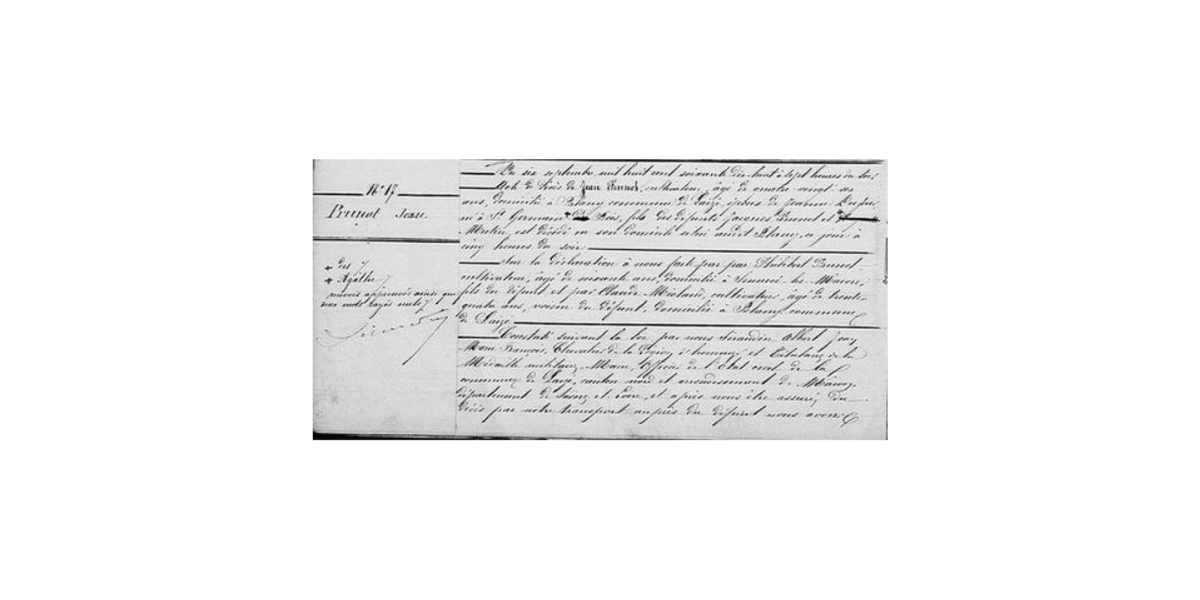 LDGenealogie's tweet photo. #1J1Ancêtre #PRUNOT Jean Sosa 204 père de Philibert et de Marguerite et époux de Jeanne #DUFOUR Sosa 205 est décédé ce 6/09/1878 à Laizé (71).
Il était né le 30/03/1792 à St Germain des Bois (58) dans la Nièvre ! https://t.co/CdA3MHvbAY