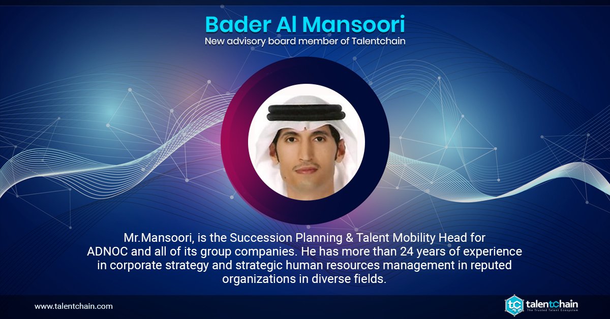 Talent_Chain's tweet photo. Another Stalwart from the HR world joins our team! #Talentchain continues to draw inputs on product development and Bader with his rich experience of Talent Management provides the perspective from the HR and Employers. 
Visit https://t.co/8rHGpZ27uK to know more. https://t.co/hjfbWbbYlR