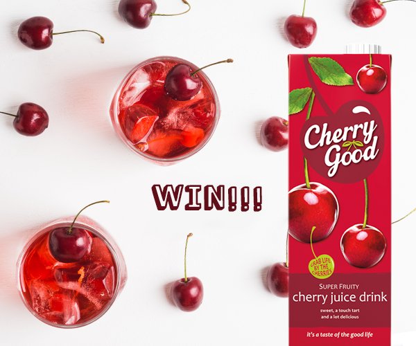CherryGoodJuice's tweet photo. Win a Month’s Worth of Free Cherry Good for you and a friend! Share the unique flavour of Cherry Good with a loved one this September.

Follow, Retweet and Reply with you who’d like to introduce Cherry Good to! #FreebieFriday https://t.co/kS8SdquP0L