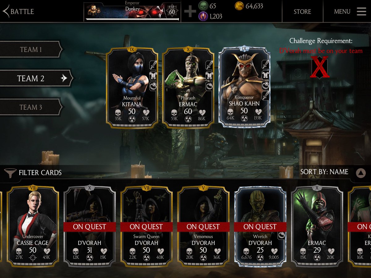 GameTimeGaming1's tweet image. Netherrealm: D’Vorah must be on your team.
Me: Crap!
#mkxmobile #questmode