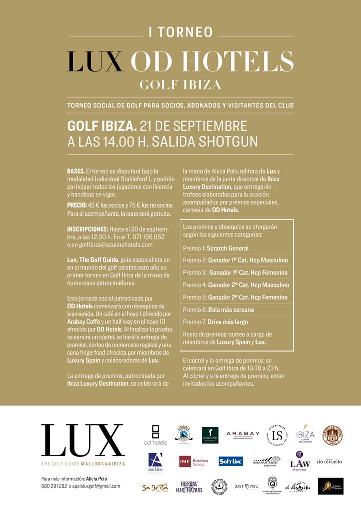 LUX ❤️ GOLF 
TORNEO LUX OD HOTELS IBIZA 
#⛳️ @LUXALICIA 

#shotgun #golf #torneo #eventos #premio #campodegolf #golfers #baleares #ibiza #ibizaluxurydestination #golfibiza #trofeos #luxuryspain