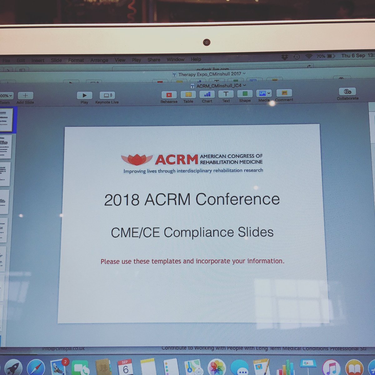 Claire_Minshull's tweet photo. #backtowork! Preparing slides for my pre-congress workshop @ACRMtweets in #Dallas . So much travel this year, I’m humbled &amp; grateful. Still 3 more big trips after that before the year is out! 🛫
#getbacktosport #strengthandconditioning #keeplearning #sportsmedicine https://t.co/peXu8jh0Py