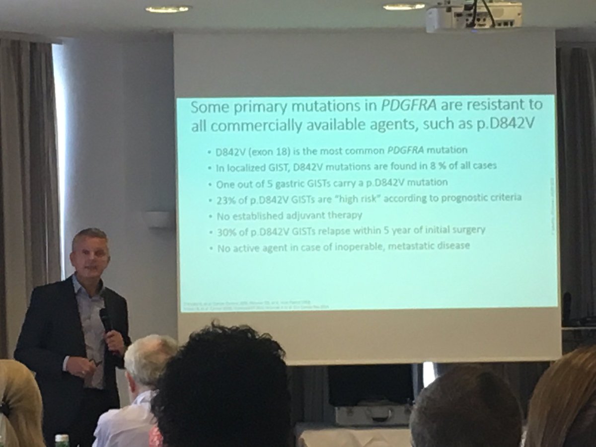 sarcomapatients's tweet photo. "In localized GIST, D842V mutations are found in 8 % of all cases. In gastric GIST, 1 out of 5 GISTs is driven by the D842V mutation."
Patrick Schöffski @schoffski
#NHGIST #GIST #NewHorizons #advocacy #noveltherapies #research #D842V #avapritinib #DCC2618 #crenolanib https://t.co/4LbfYobsw1