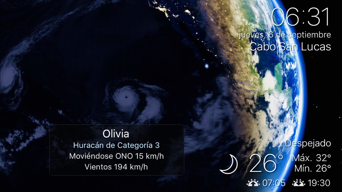 chematierra's tweet photo. ACTUALIZACIÓN:
El #Huracán #Olivia se mantiene categoría 3 como huracán mayor en el Océano Pacífico
•Vientos 195km/h
•1805km al WSW de #BCSMex
https://t.co/PN7emeupjL https://t.co/2vuZncZXin