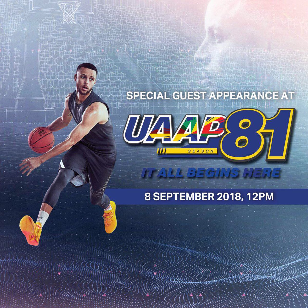 abscbnsports's tweet photo. Warriors star Stephen Curry to grace #UAAPSeason81 opening ceremony https://t.co/59eSwx4LHI https://t.co/DZNoMq0lpr