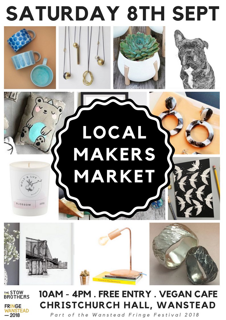 I will be at the Local Makers Market this Saturday in Wanstead showcasing some of my latest work. #localmaker #designermaker