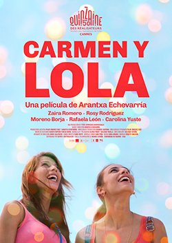 Este viernes se estrena en más de 20 cines de toda España la película #CarmenYLola una historia de amor de dos jóvenes #gitanas que fue presentada en el pasado <a href="/Festival_Cannes/">Festival de Cannes</a> en la Quincena de los realizadores
<a href="/ArantxaEche/">Arantxa Echevarría</a> <a href="/S8Distribucion/">Super 8 Distribución</a>