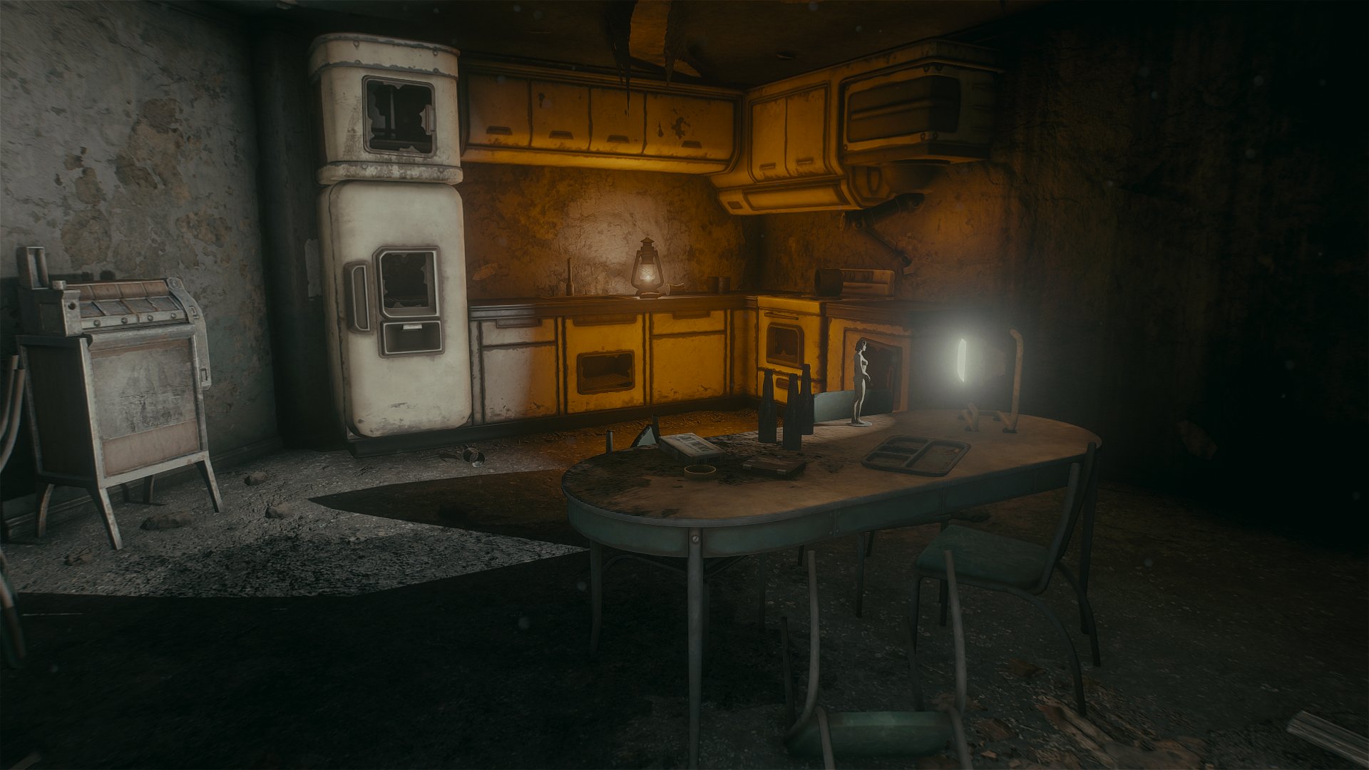 Uzivatel ピピ Fo4の元建築士 Na Twitteru コルベガ自動車工場の食堂的なとこに小さいマネキン人形がある いつも倒れるか バラバラになって散らばってたりだけど 今回はキレイに残っててじっくり観察できた なるほどね 影でビックリさせようと Fallout4