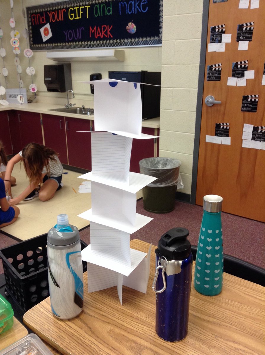 Using the design process to build towers using only 20 dot stickers and 12 index cards!